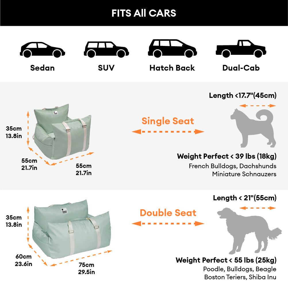 Waterproof Dog Car Seat Bed - First Class