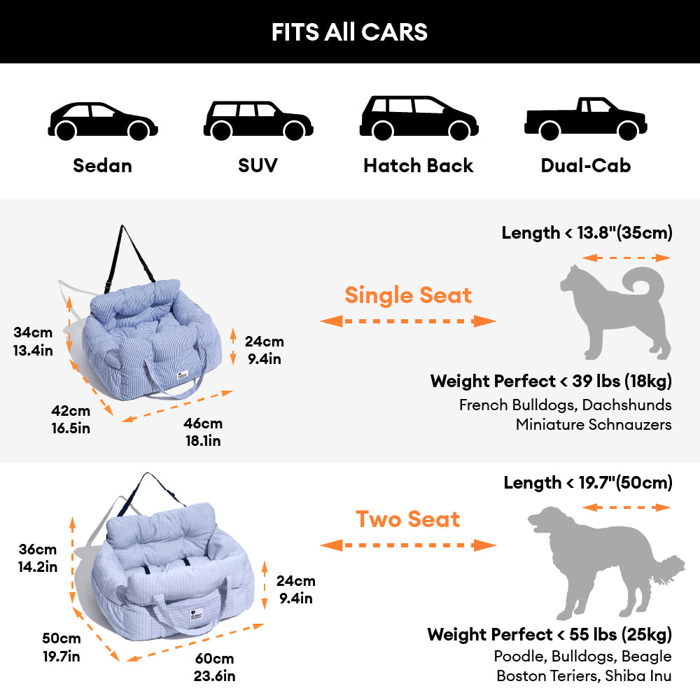 Portable Leisure Outing Pet Bolster Large Dog Car Seat Bed