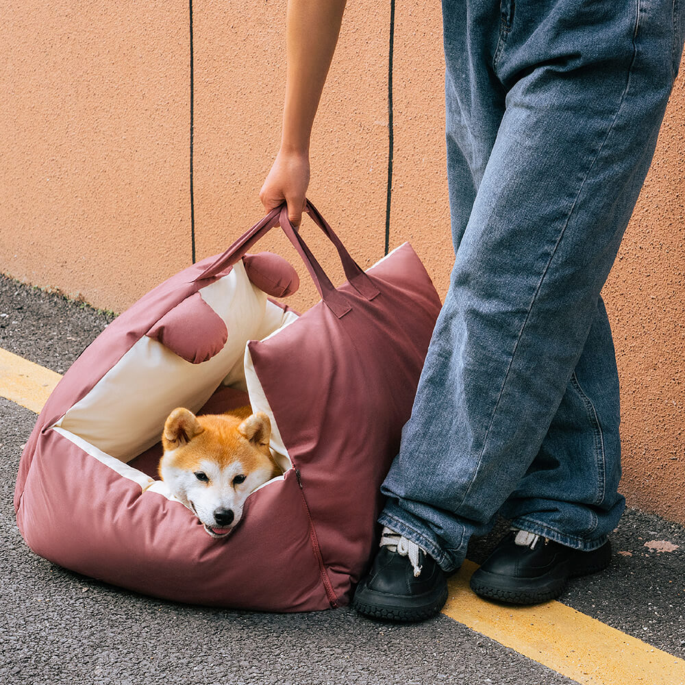 Bear Ears Pet Car Safety Bed Dog Car Seat Bed - FUNNYFUZZY