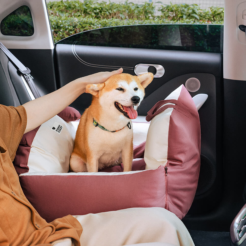 Bear Ears Pet Car Safety Bed Dog Car Seat Bed - FUNNYFUZZY