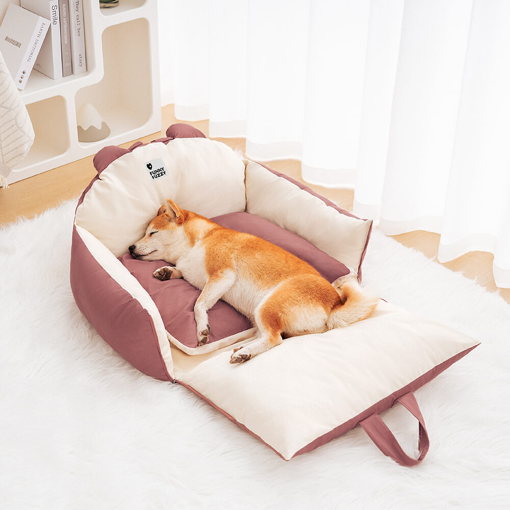 Bear Ears Pet Car Safety Bed Dog Car Seat Bed - FUNNYFUZZY