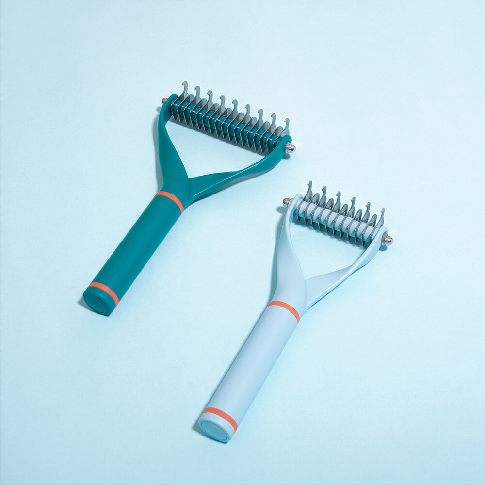 Pet Safe Dematting Comb Rake - Double Sided Blades - FUNNYFUZZY