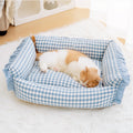 Fashion Ruffle Plaid Detachable Warm Dog & Cat Bed - FUNNYFUZZY