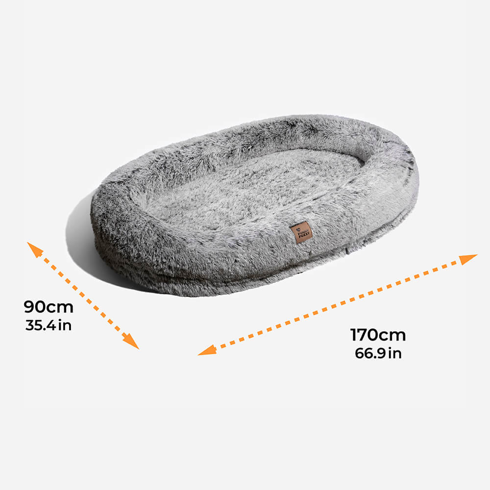 Luxury Super Large Sleep Deeper Oval Bed Human Dog Bed - FUNNYFUZZY