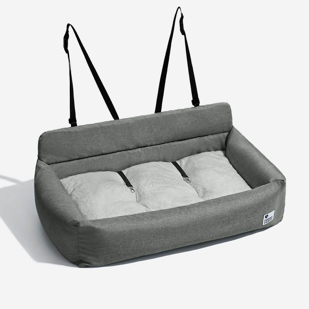 Travel Bolster Full Durable Washable Dog Car Back Seat Bed - FUNNYFUZZY